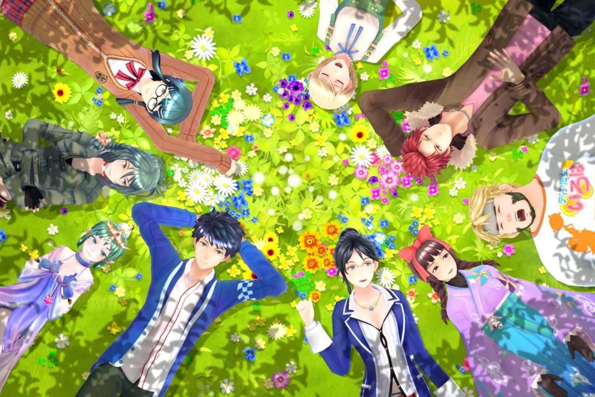 Tokyo Mirage Sessions, anime characters, sunlit meadow, SD Desktop Wallpaper