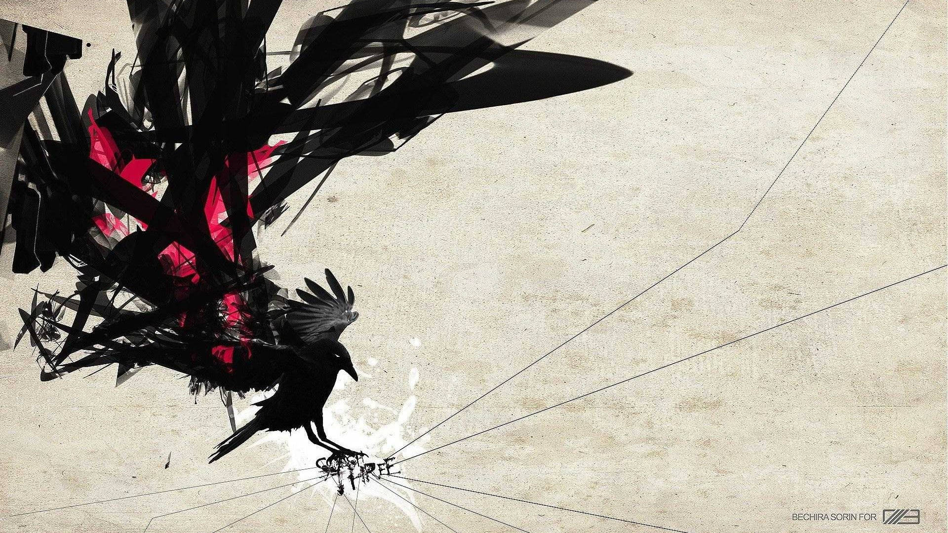 Tokyo Ravens, raven, black crow, Full HD Desktop Wallpaper