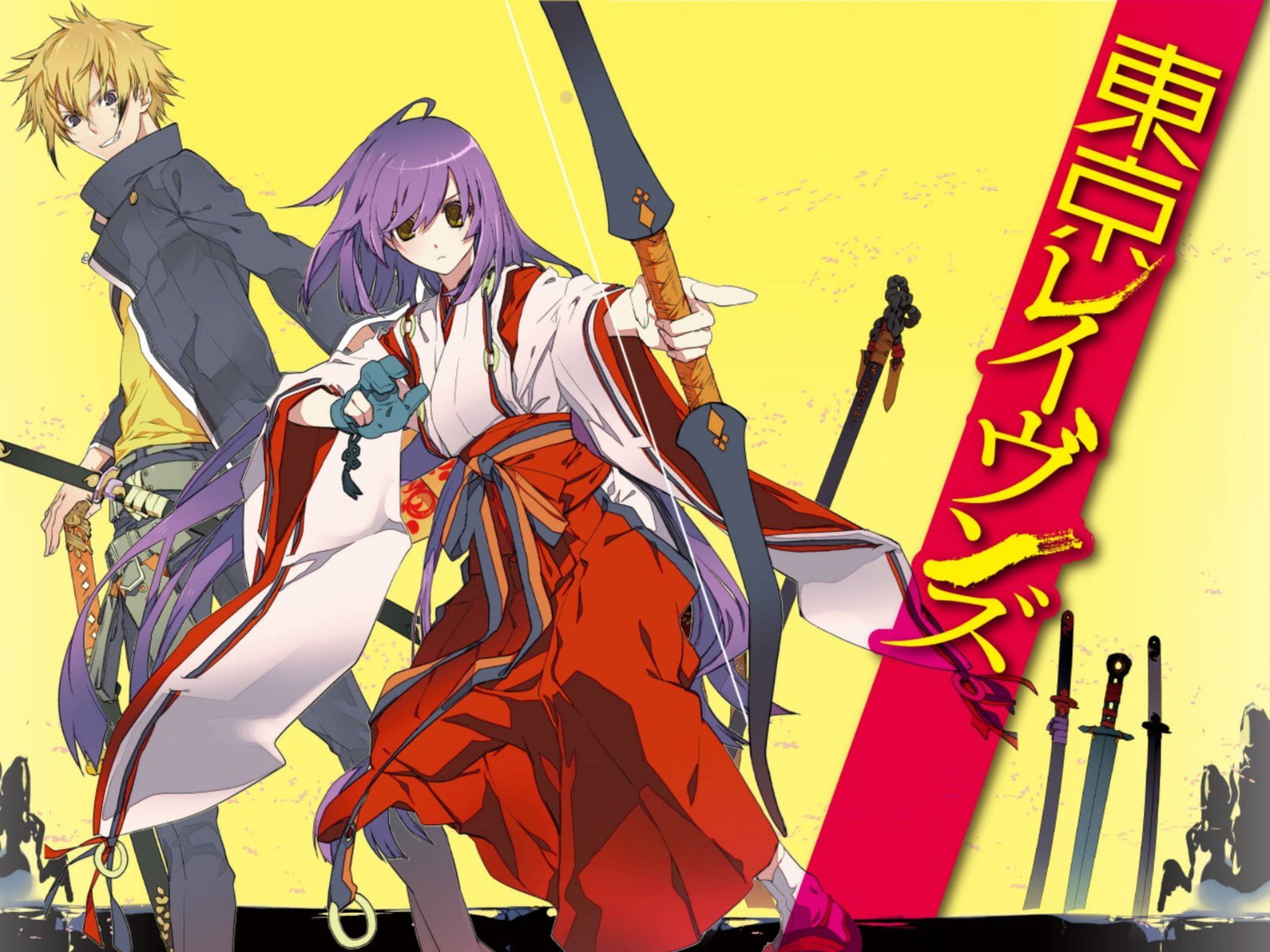 Tokyo Ravens, swords, anime characters, 2K Desktop Wallpaper