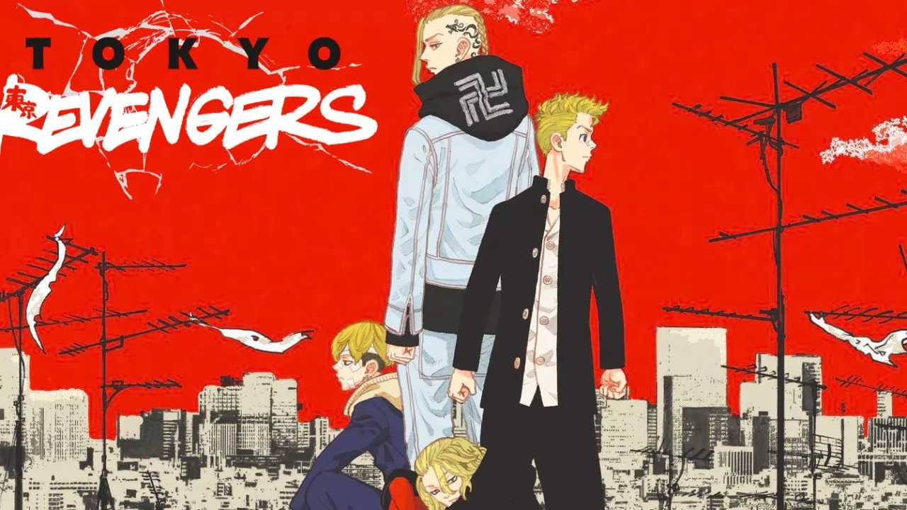 Tokyo Revengers Aesthetic, red and white, Tokyo skyline, HD Desktop Wallpaper