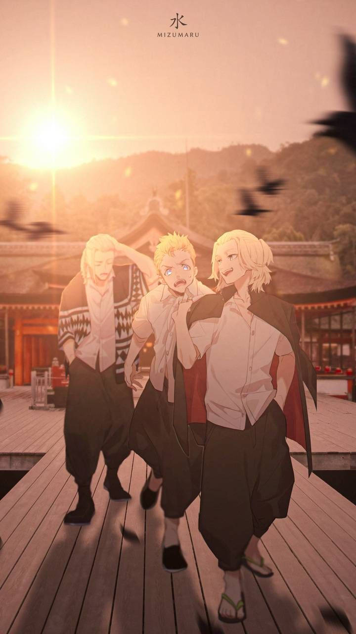 Tokyo Revengers Aesthetic, sunset, wooden bridge, HD Phone Wallpaper