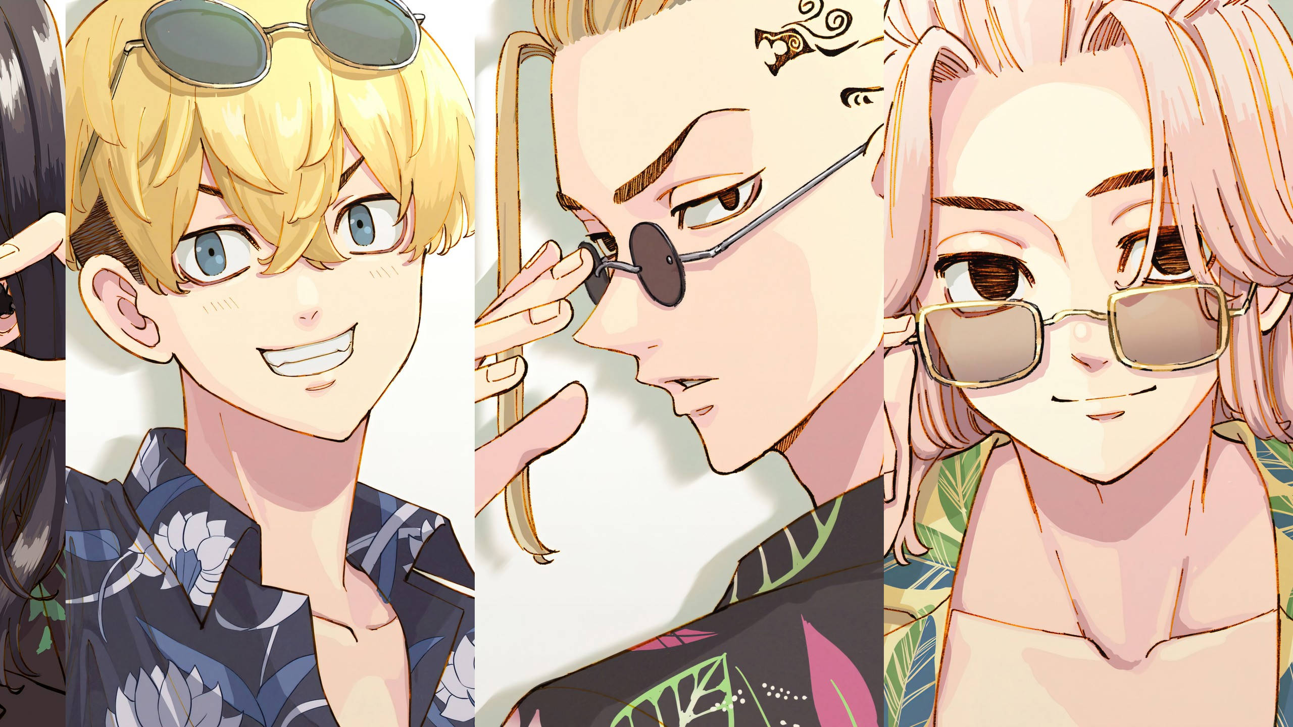 Tokyo Revengers, manga characters, sunglasses, 2K Desktop Wallpaper