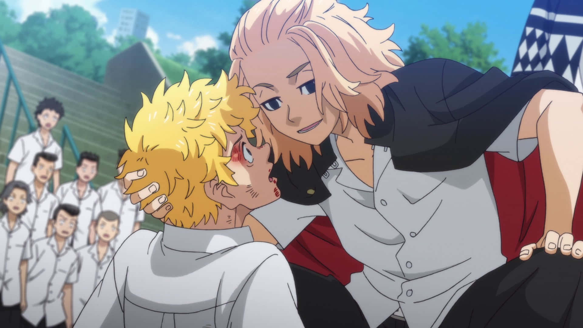 Tokyo Revengers, Mikey, pink-haired anime character, Full HD Desktop Wallpaper