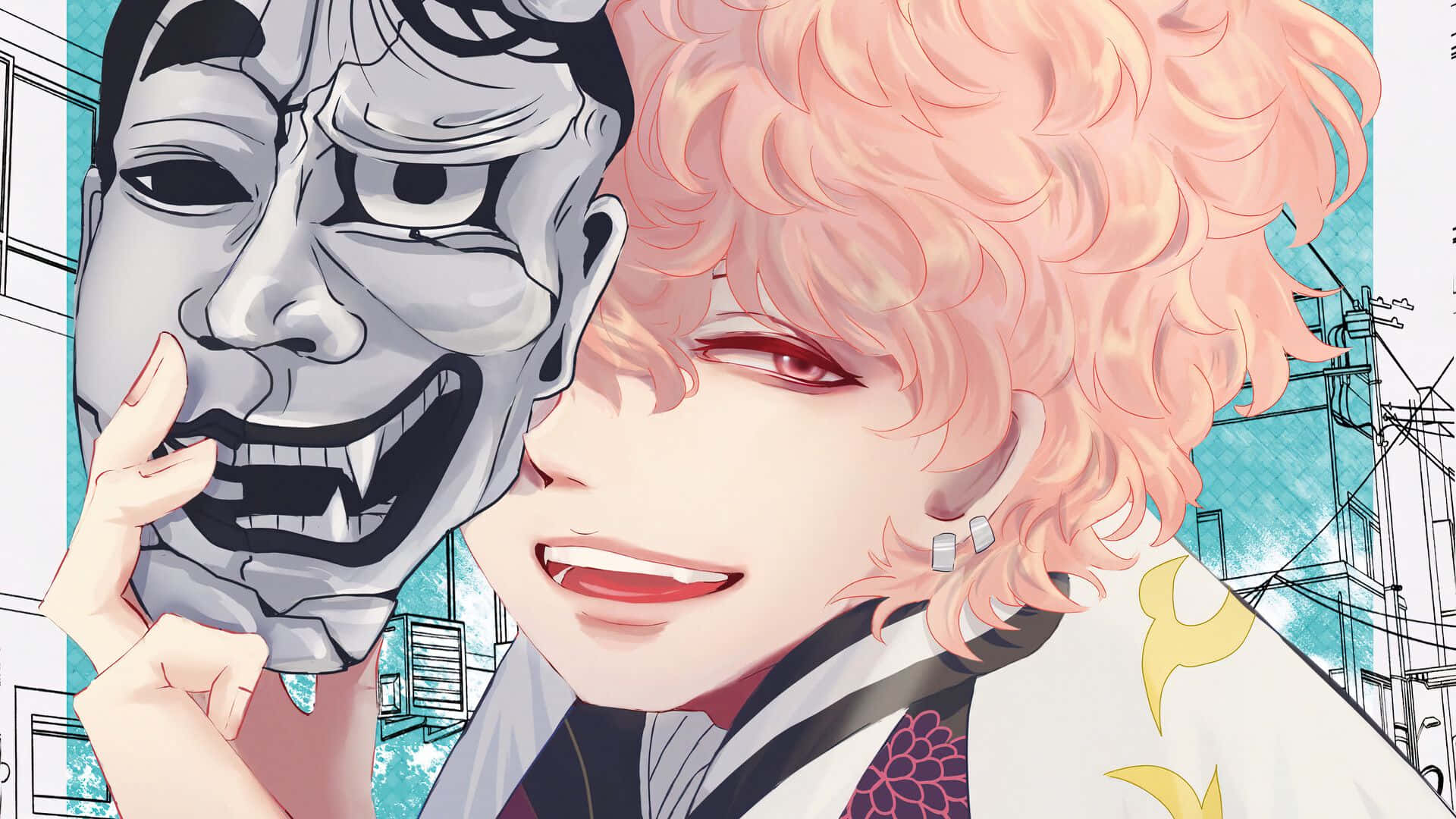 Smiley Fanart, Tokyo Revengers, pink hair, Full HD Desktop Wallpaper