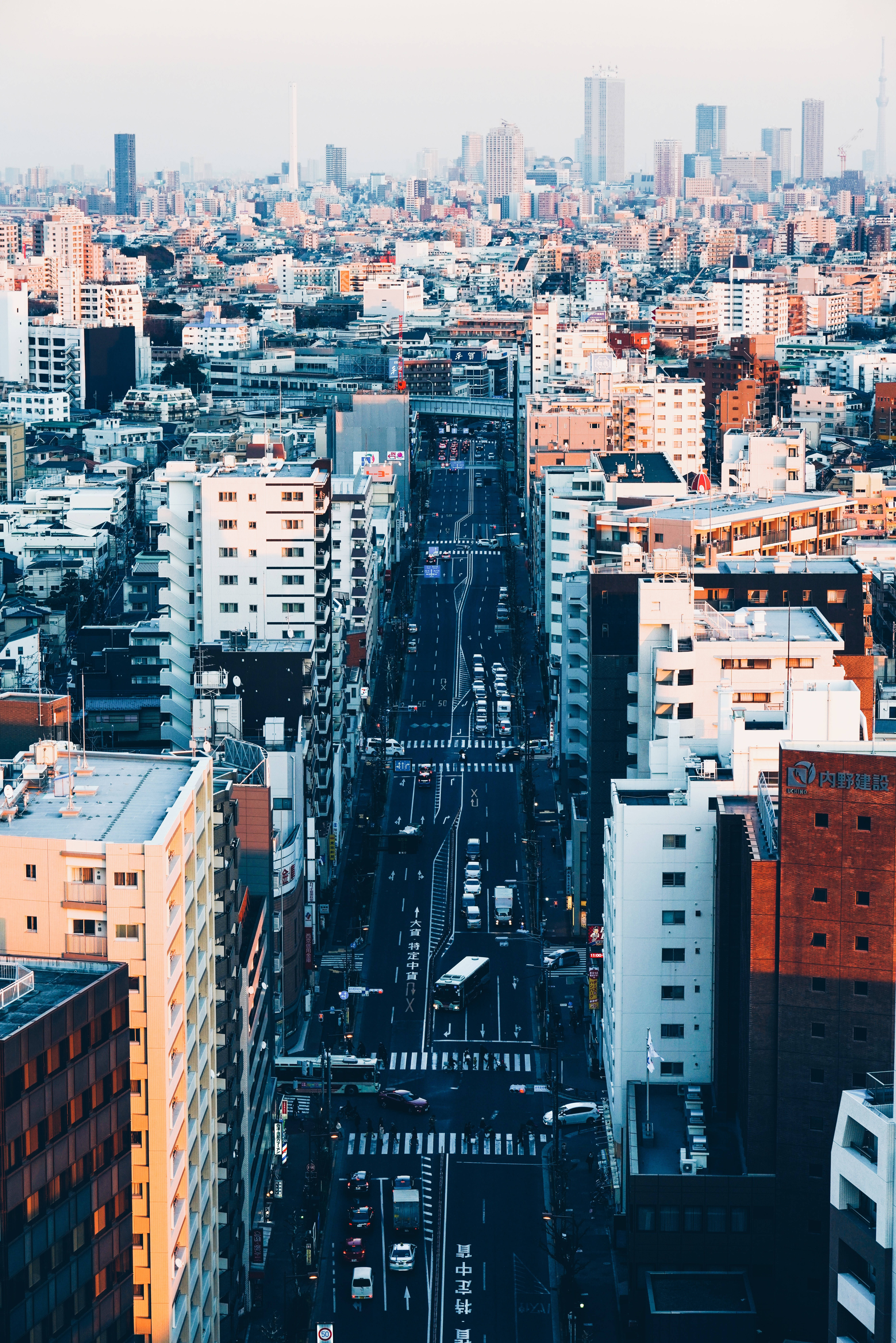 Tokyo, sunrise, aerial view, 8K Phone Wallpaper