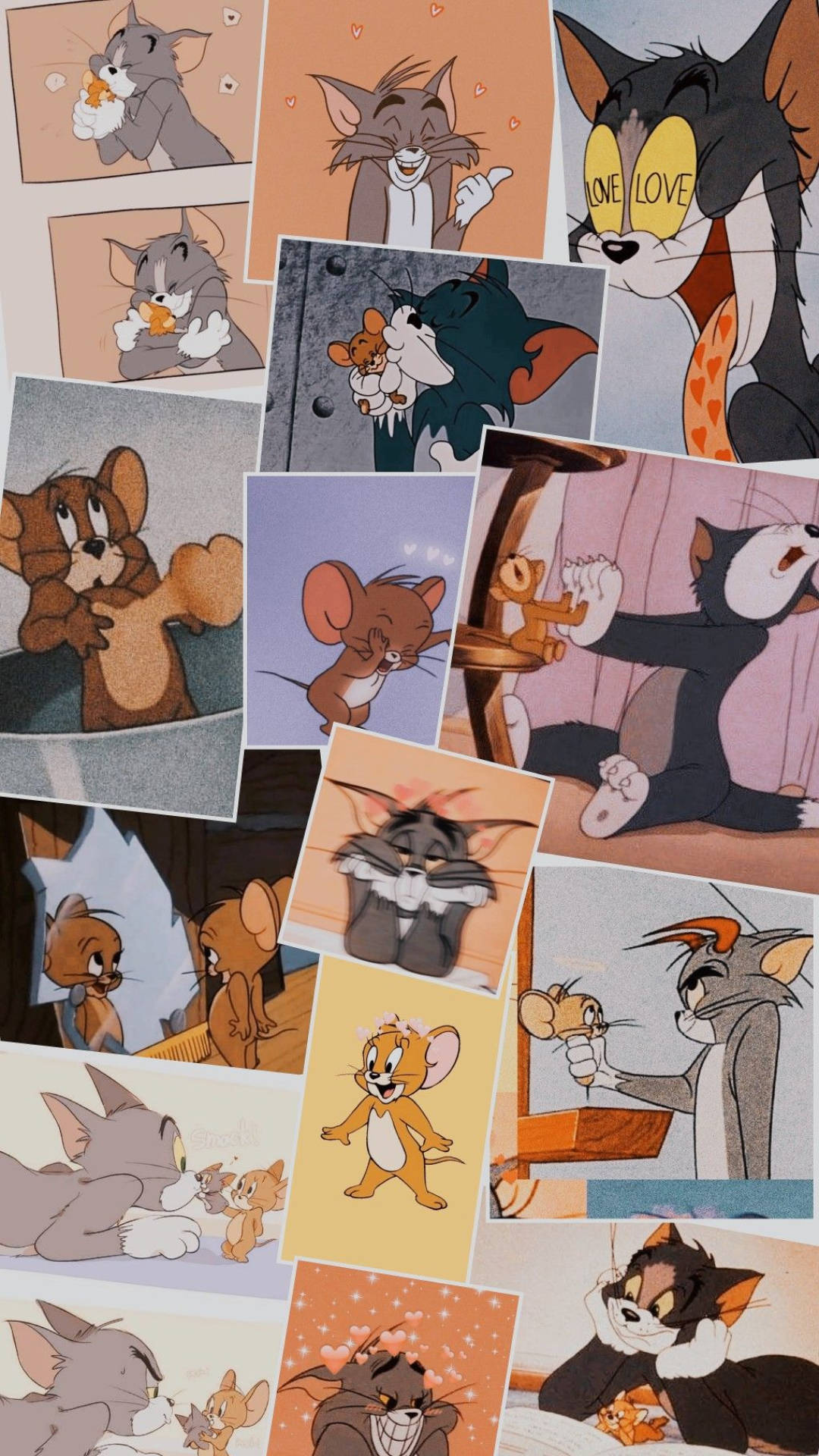 Tom And Jerry, classic Tom and Jerry cartoon scenes, cat and mouse, Full HD Phone Wallpaper