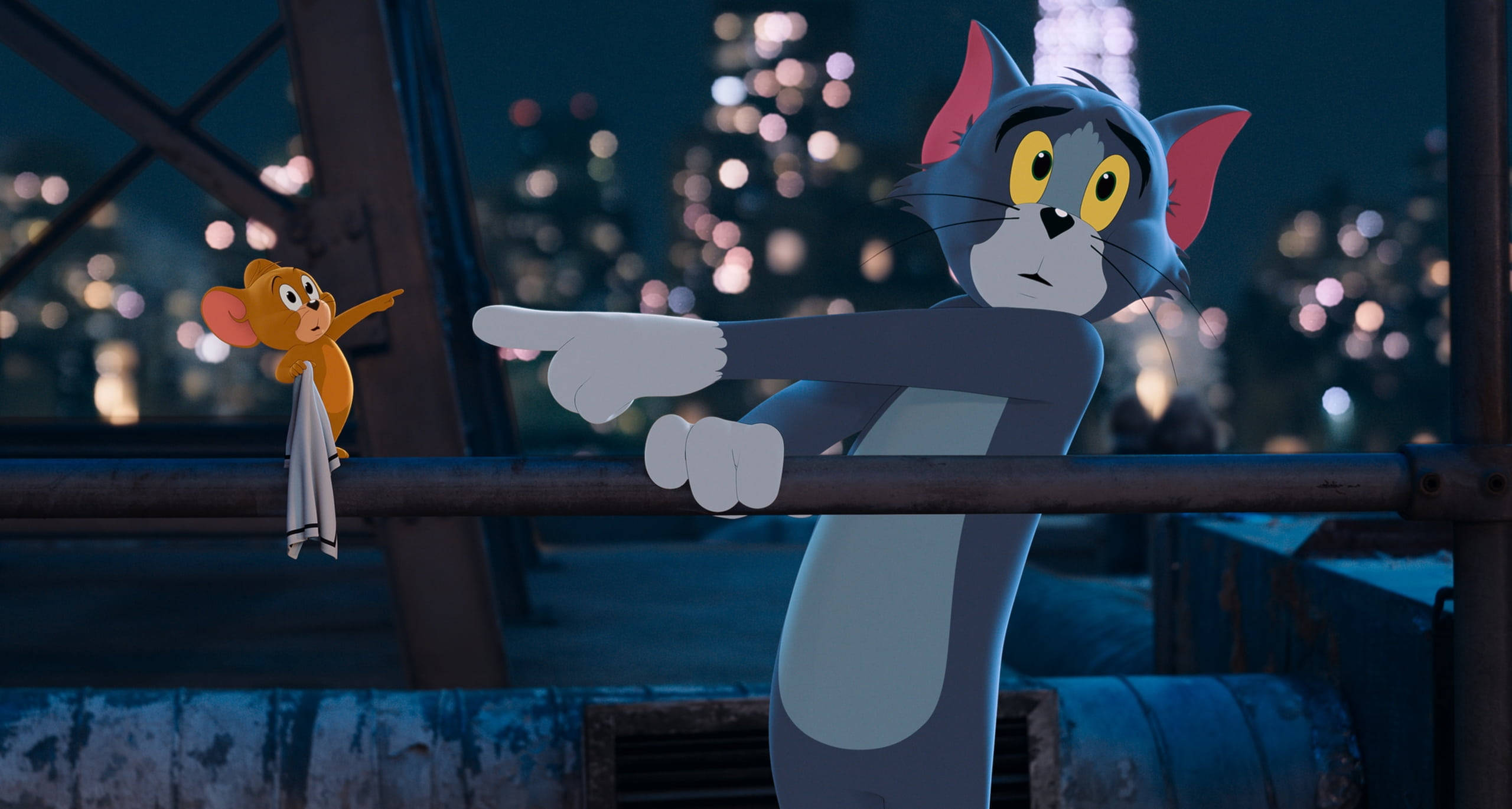 Tom, Jerry, finger pointing, 2K Desktop Wallpaper