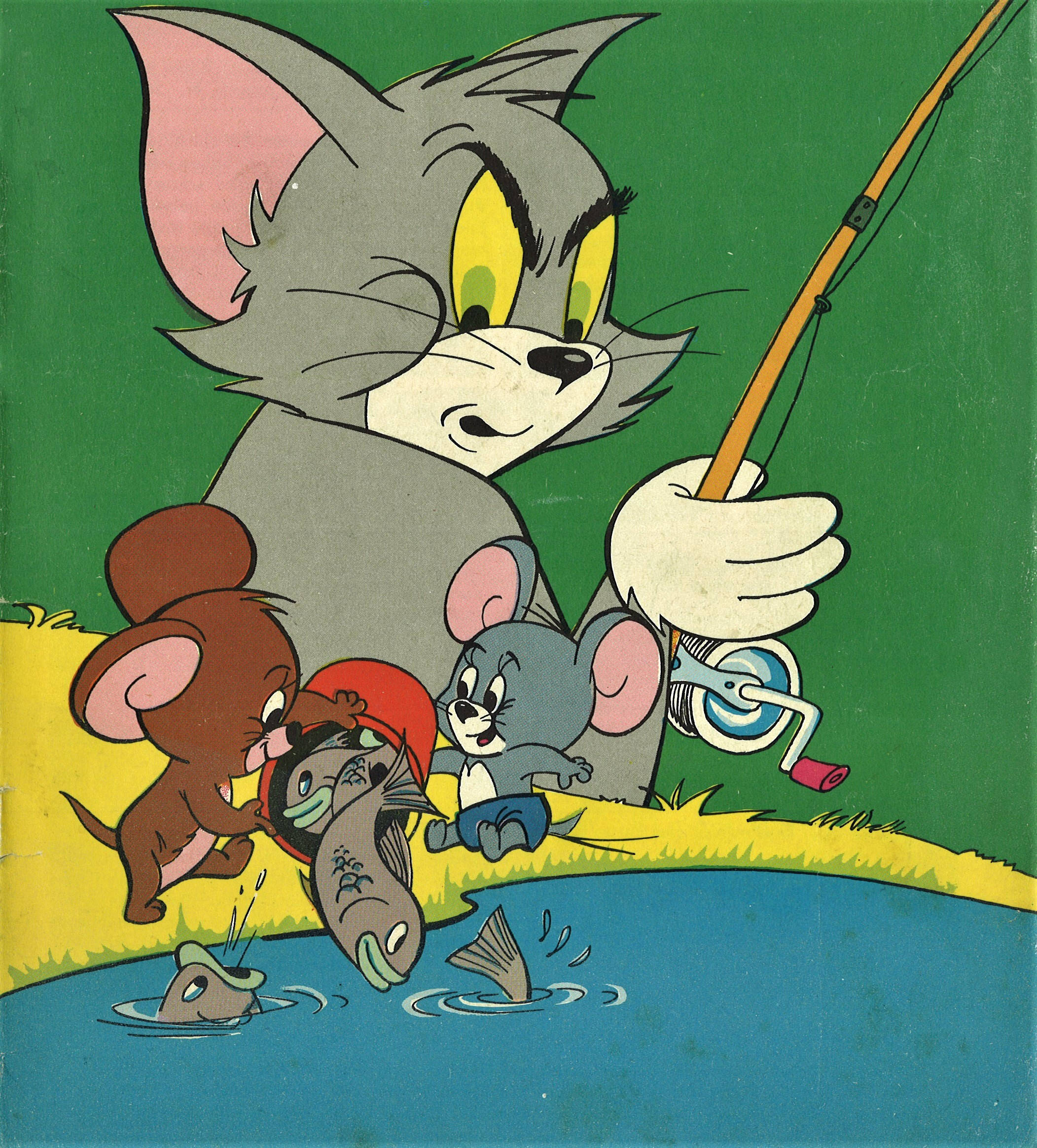 Tom, Jerry, fish fight, Full HD Phone Wallpaper