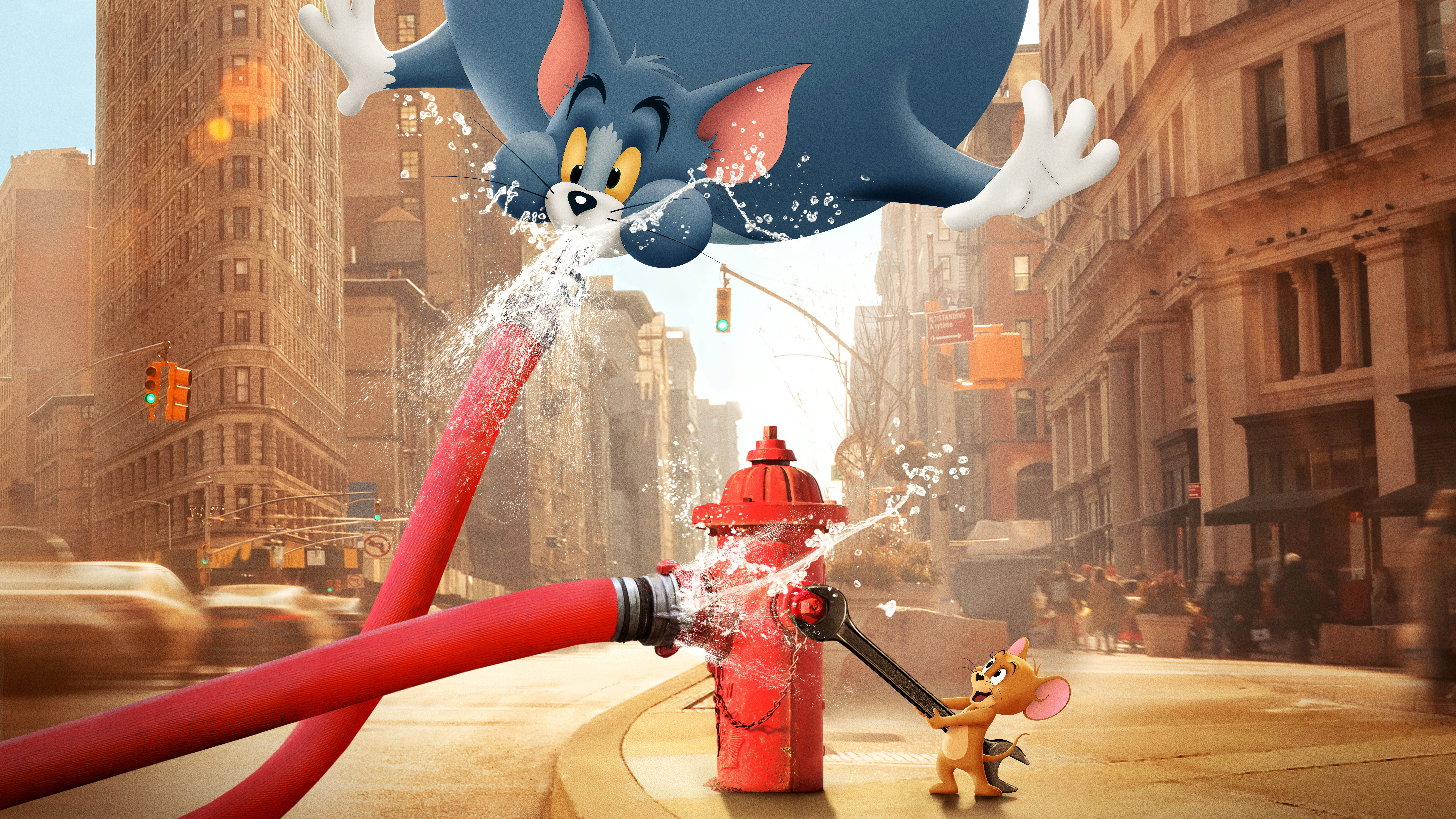 Tom, Jerry, fire hydrant, 8K Desktop Wallpaper