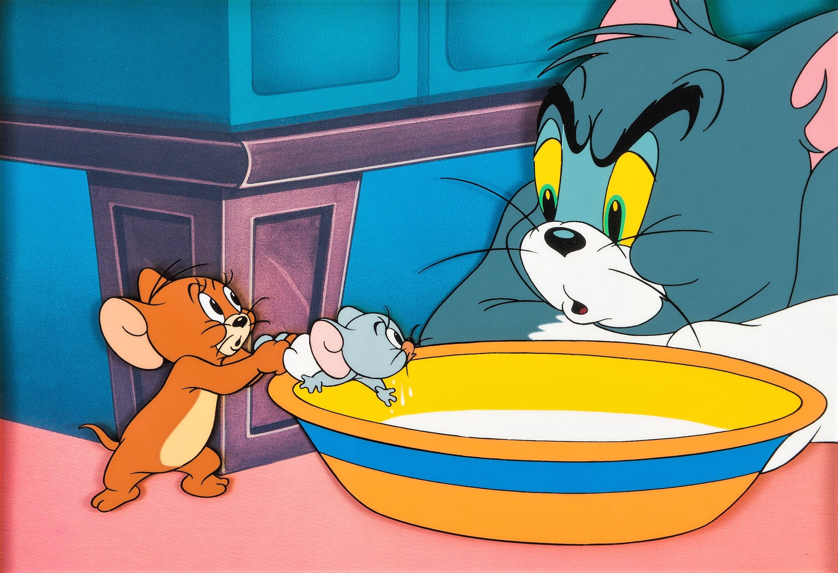 Tom, Jerry, baby mouse, 2K Desktop Wallpaper