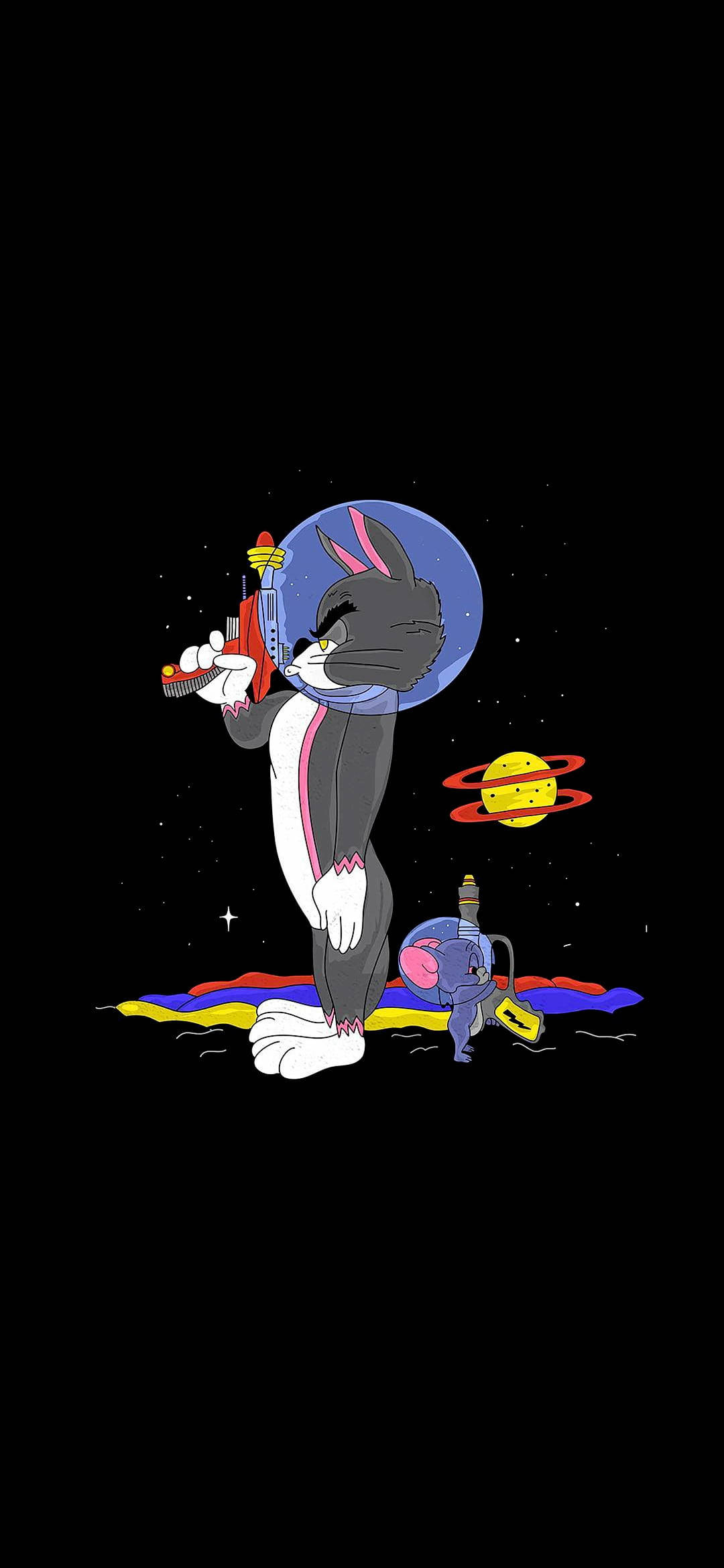Tom, Jerry, spacesuits, Full HD Phone Wallpaper