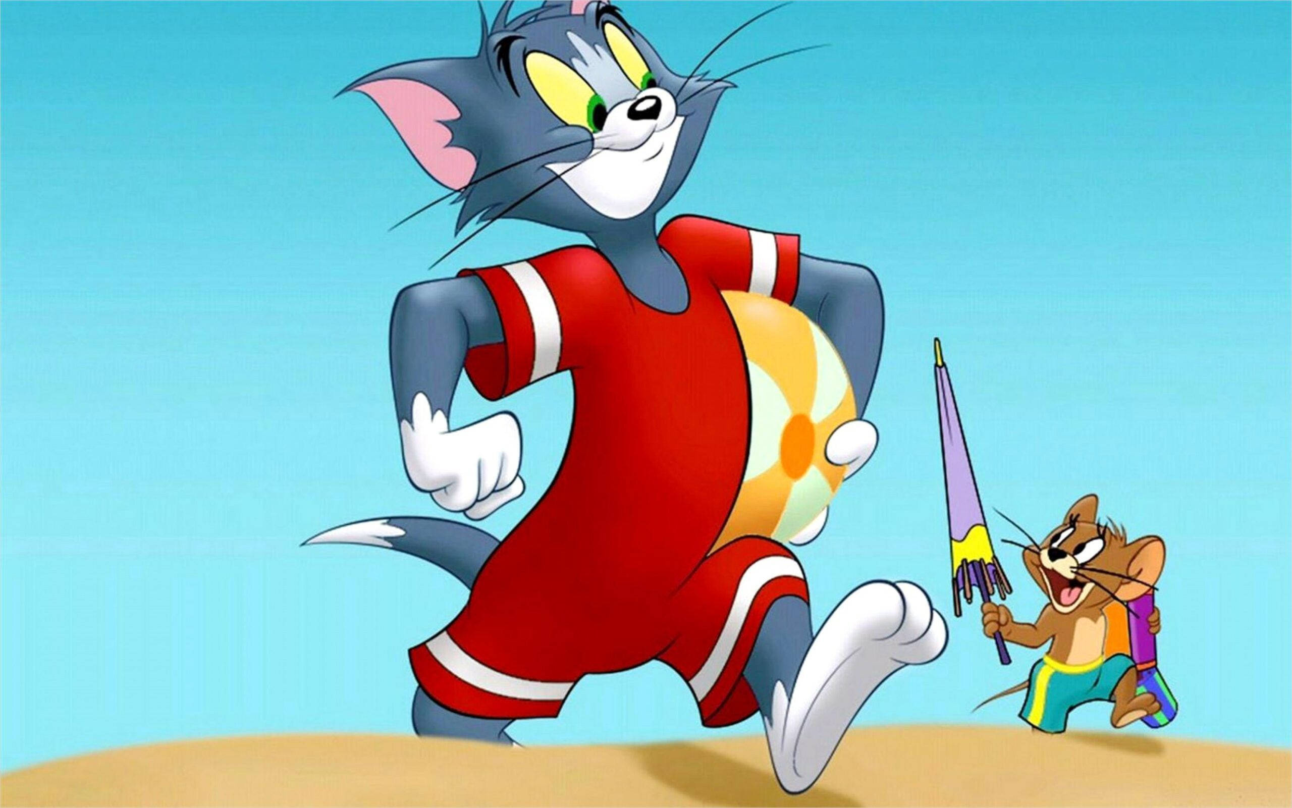 Tom And Jerry, 4K, beach, 2K Desktop Wallpaper