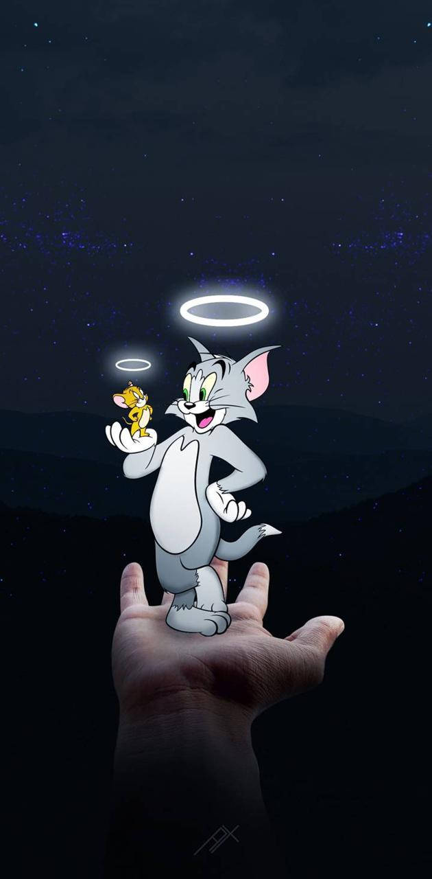 Tom And Jerry, halos, space, HD Phone Wallpaper