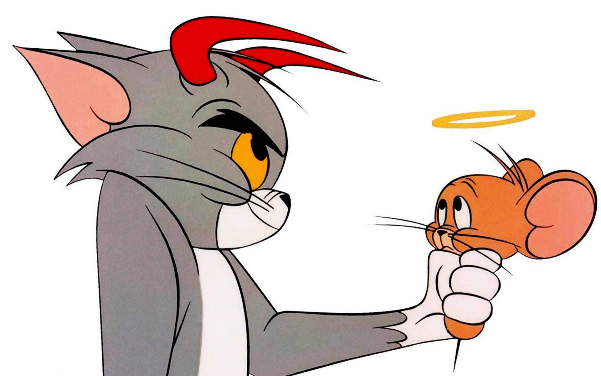 Tom, Jerry, halo, Full HD Desktop Wallpaper