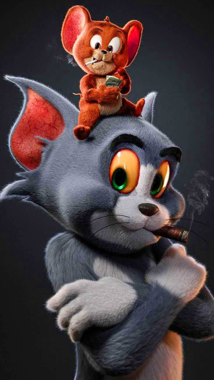 Tom, Jerry, cigar, HD Phone Wallpaper