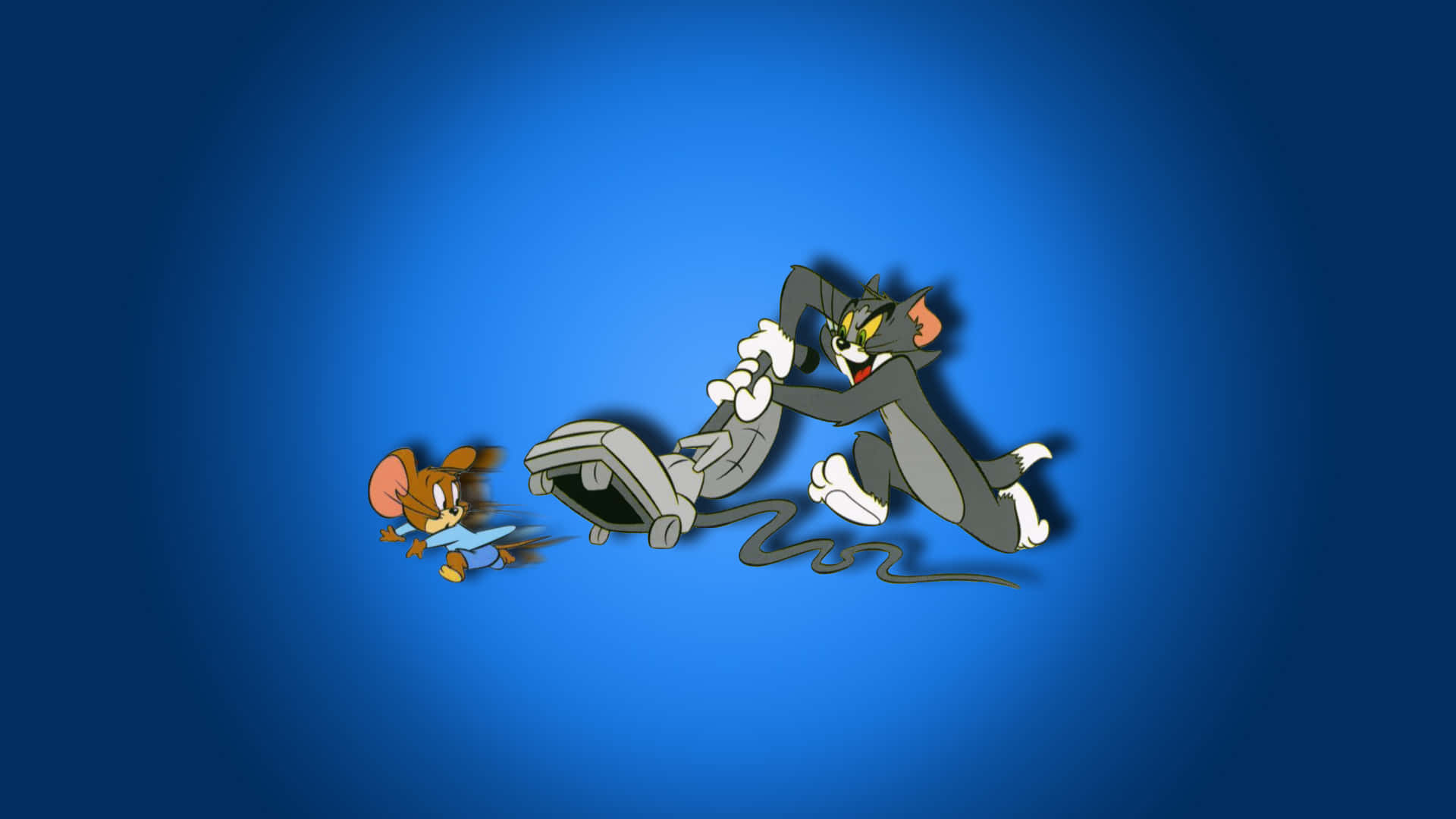 Tom, Jerry, blue background, Full HD Desktop Wallpaper