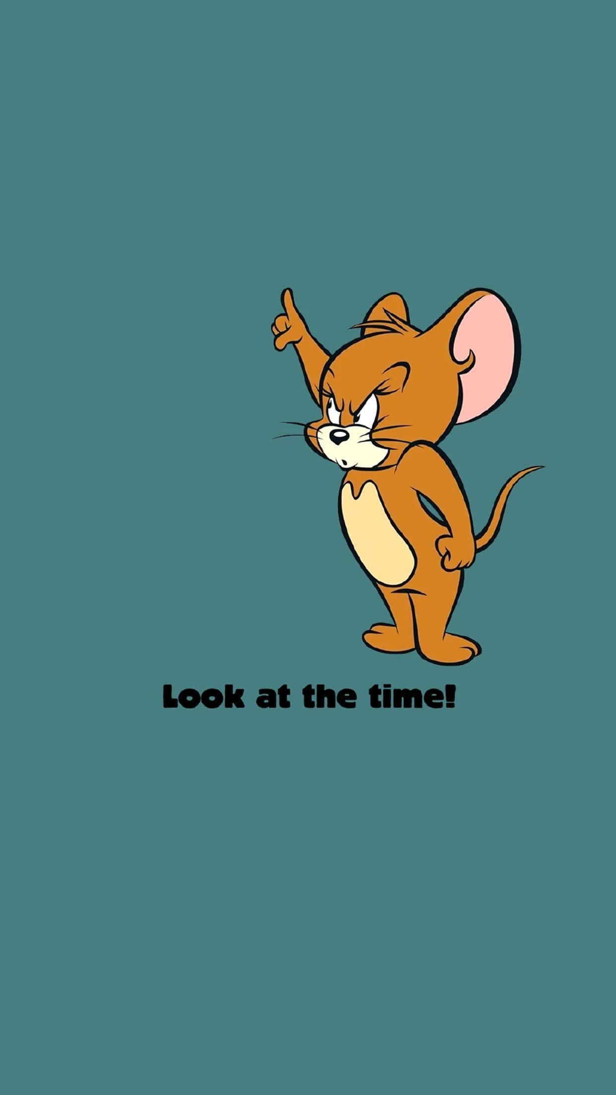 Tom And Jerry Funny, cartoon mouse, teal background, Full HD Phone Wallpaper