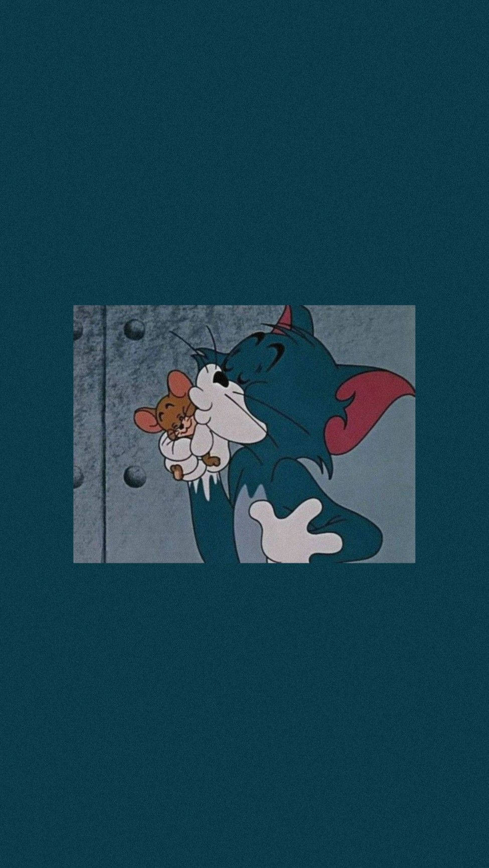 Tom, Jerry, gray metal door, HD Phone Wallpaper