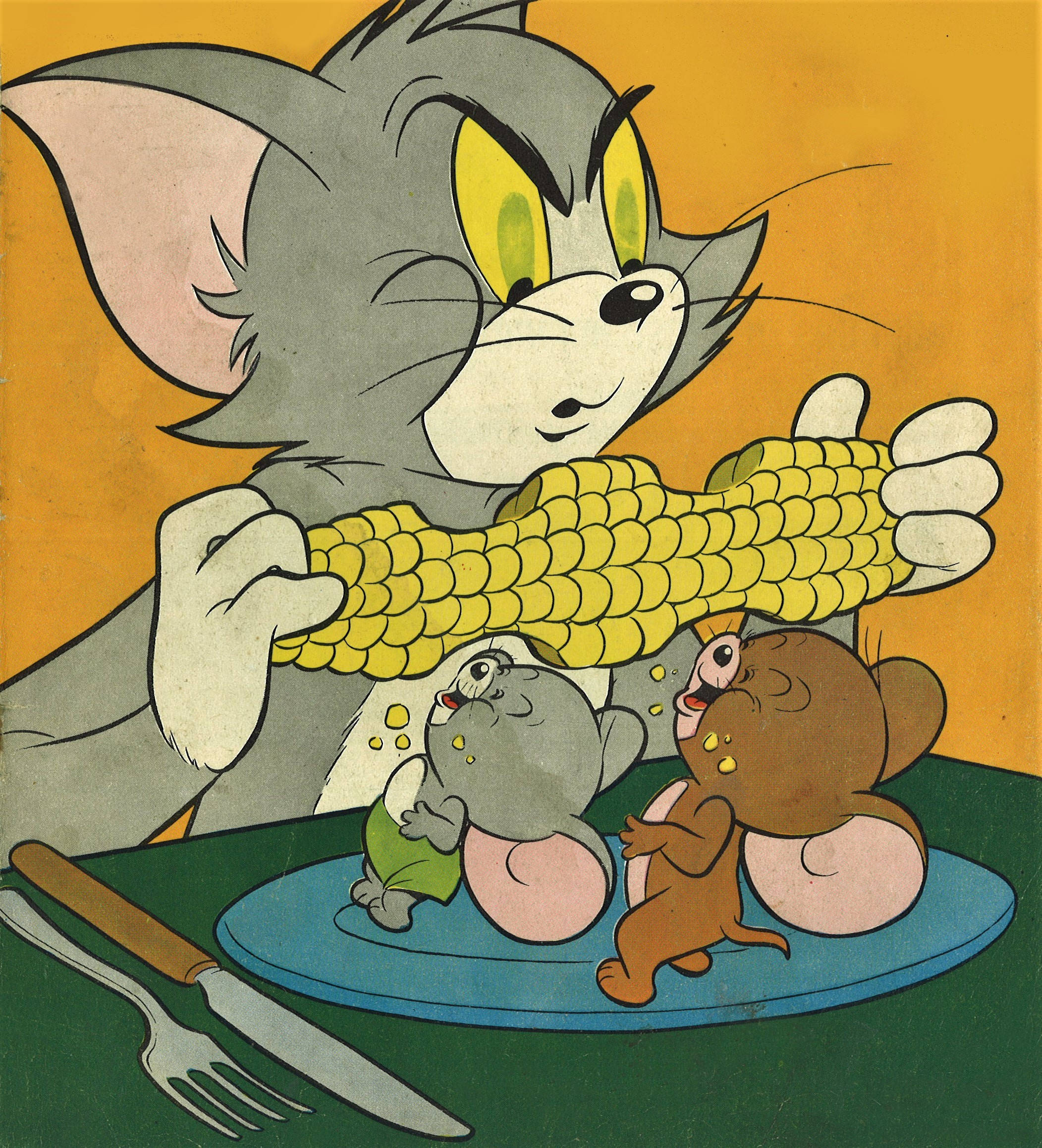 Tom, Jerry, corn cob, Full HD Phone Wallpaper