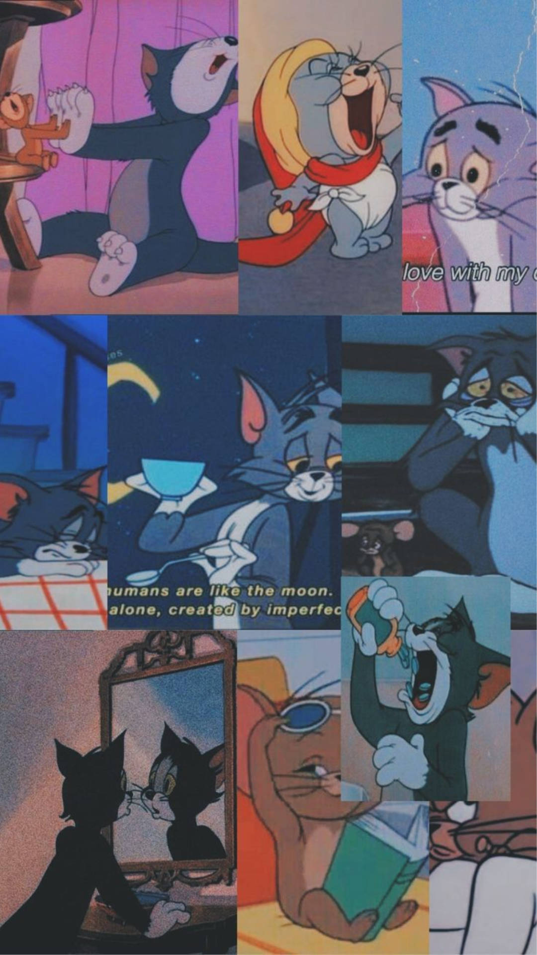 Tom and Jerry, Tom, cartoon scenes, Full HD Phone Wallpaper