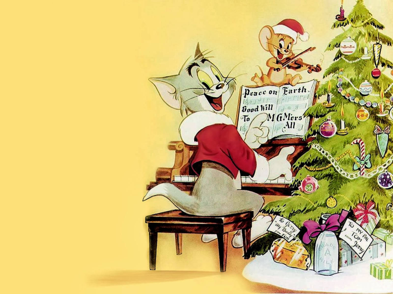 Tom And Jerry, iPhone, Santa suit, HD Desktop Wallpaper