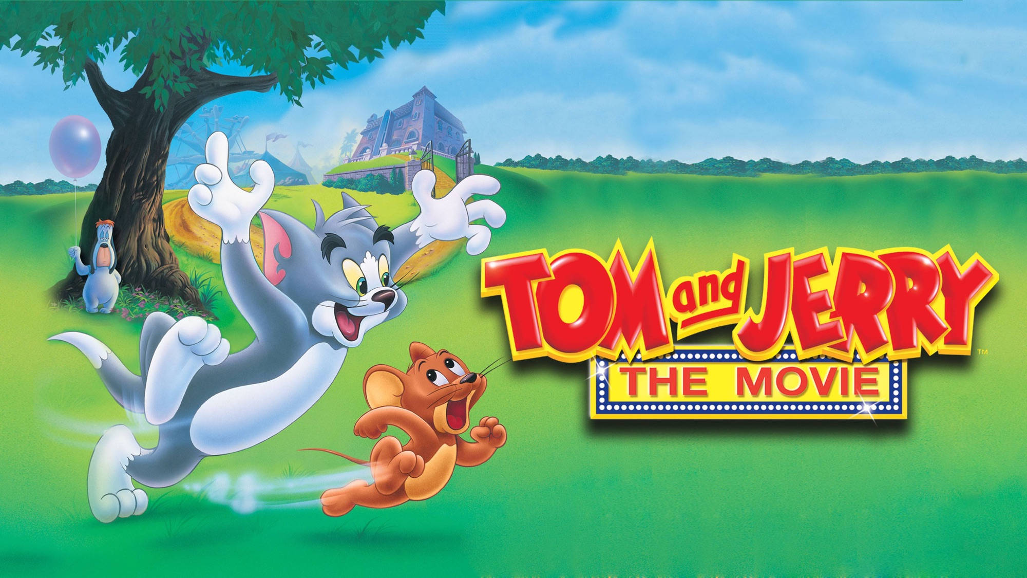 Tom And Jerry, green field, blue sky, Full HD Desktop Wallpaper