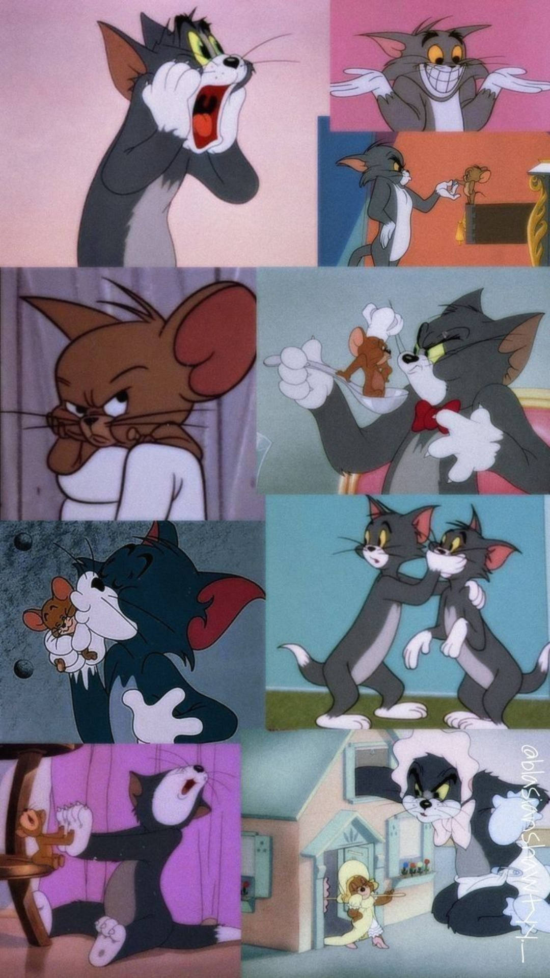 Tom And Jerry, classic cartoon, dynamic chase, Full HD Phone Wallpaper