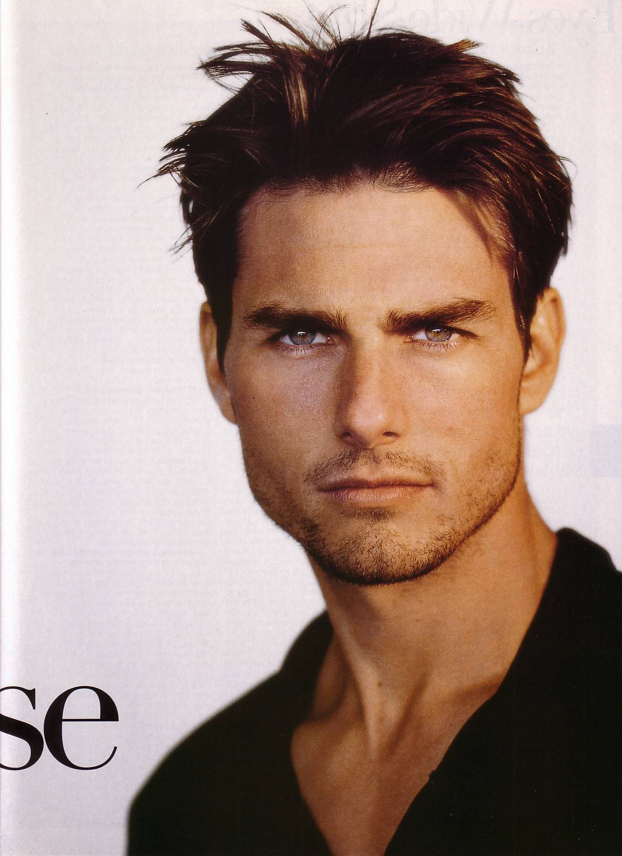 Tom Cruise, intense gaze, tousled dark hair, HD Phone Wallpaper