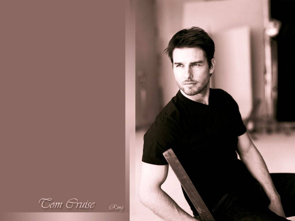 Tom Cruise, sepia-toned, indoor portrait, SD Desktop Wallpaper