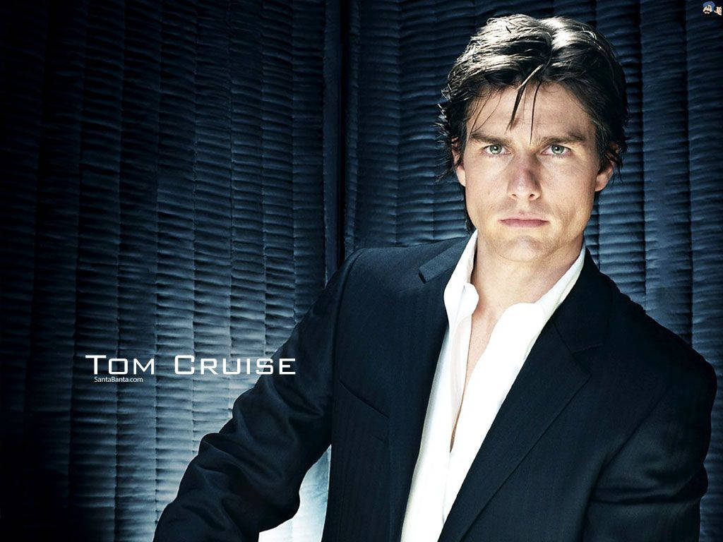 Tom Cruise, black suit, white shirt, SD Desktop Wallpaper