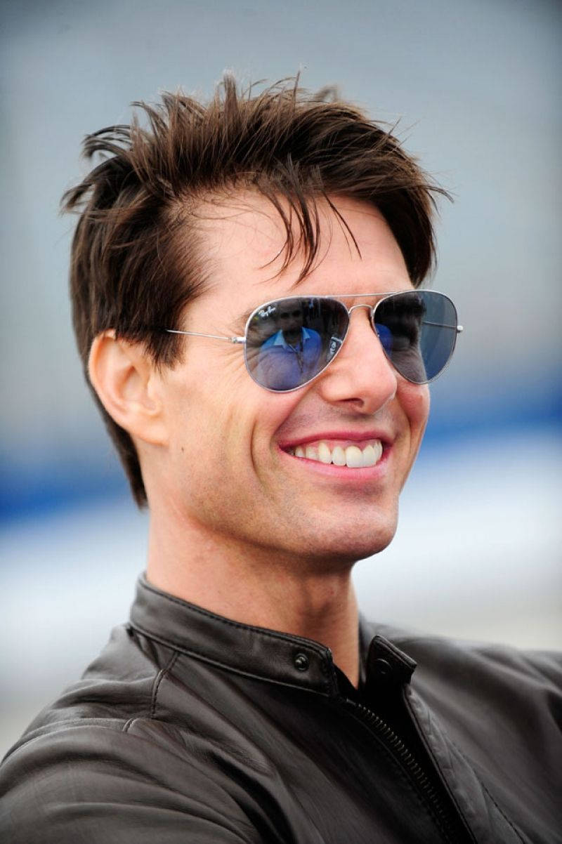Tom Cruise, aviator sunglasses, black leather jacket, SD Phone Wallpaper