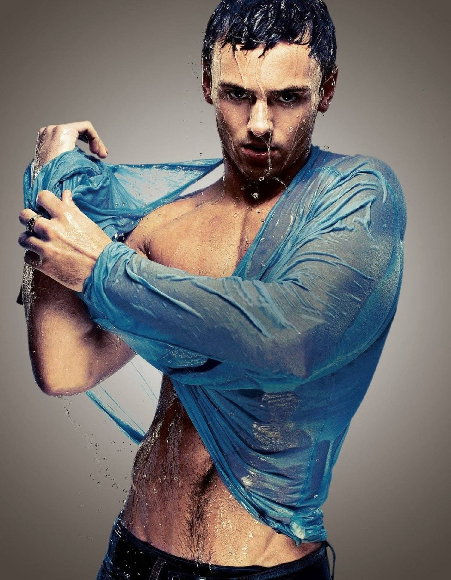 Tom Daley, wet, blue shirt, Full HD Phone Wallpaper