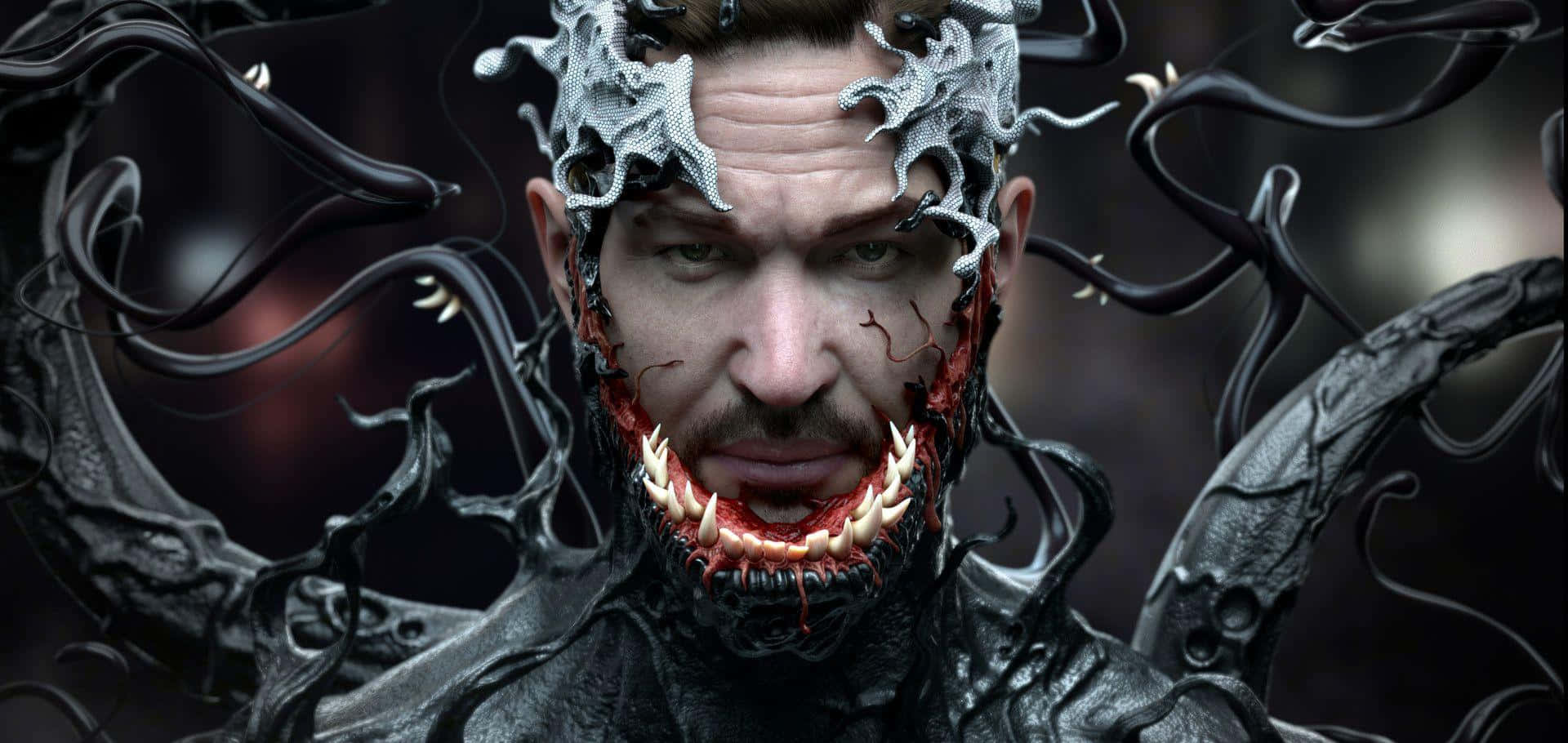 Tom Hardy, Venom, black symbiote tendrils, Full HD Desktop Wallpaper