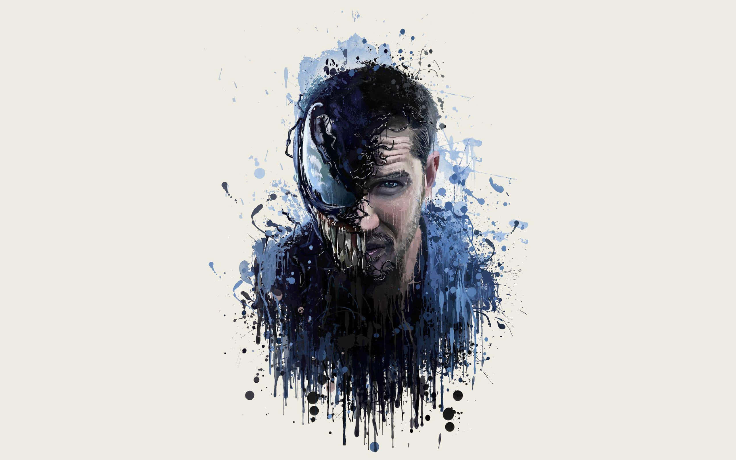 Tom Hardy, Venom, watercolor portrait, 2K Desktop Wallpaper