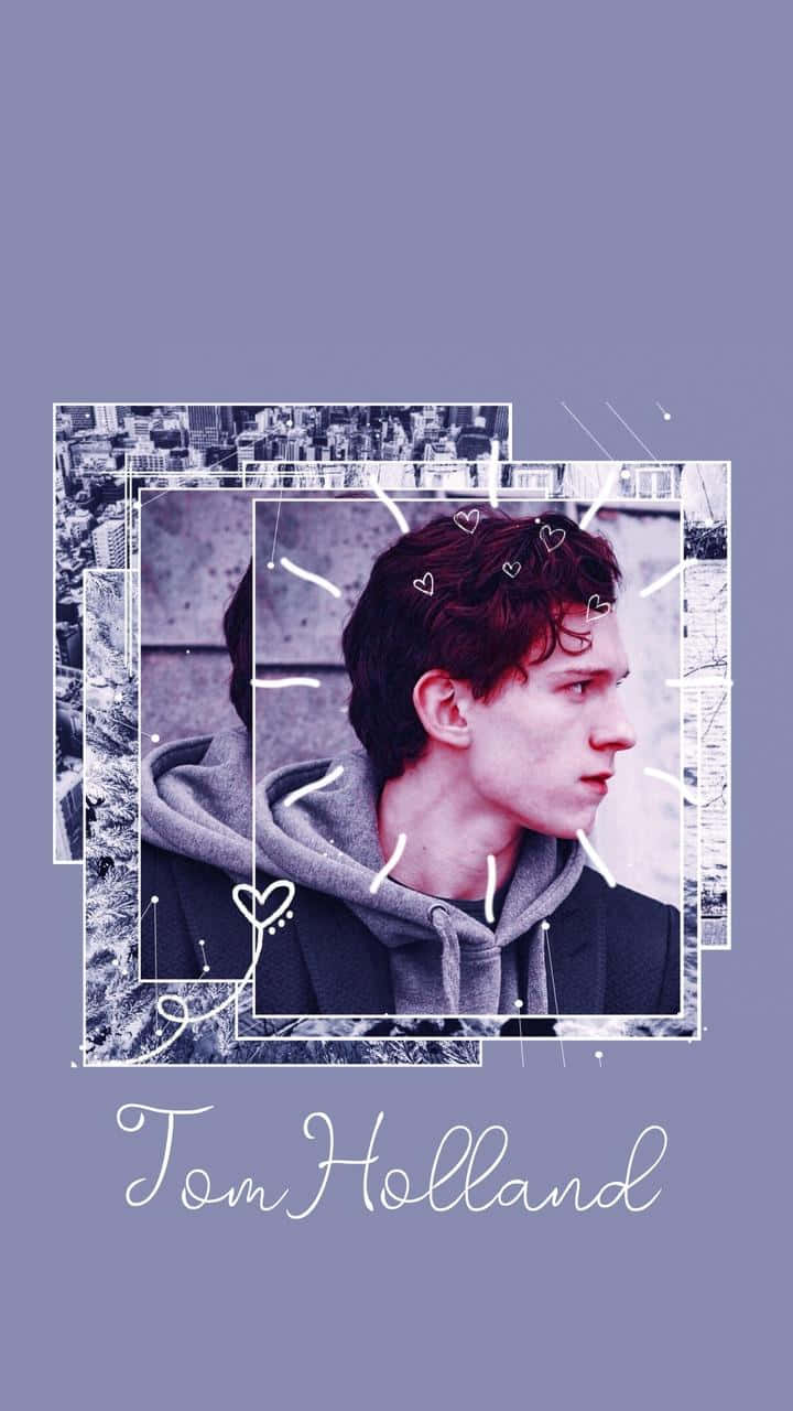Tom Holland, hoodie, lavender background, HD Phone Wallpaper