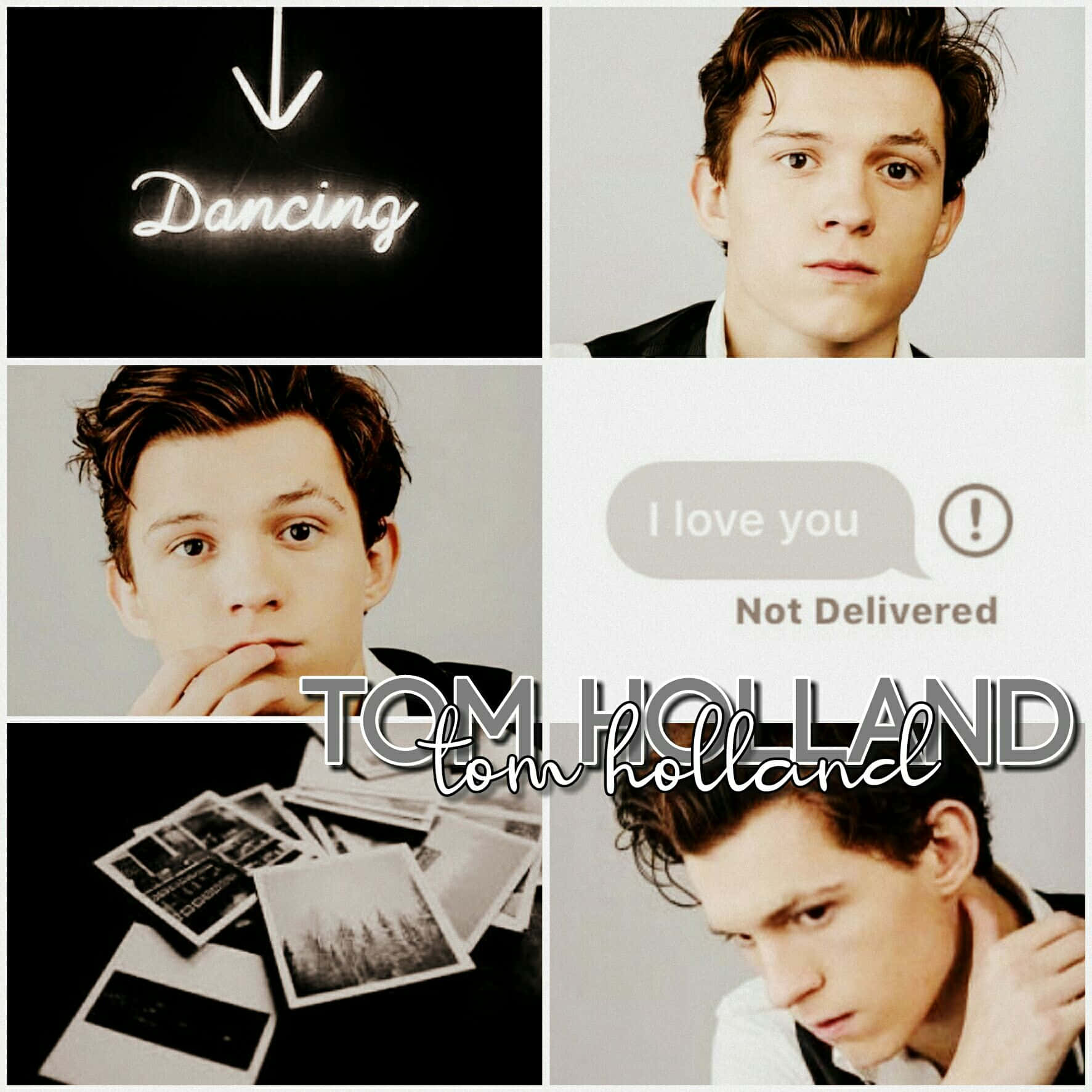 Tom Holland, neon dancing sign, not delivered text bubble, HD Desktop Wallpaper