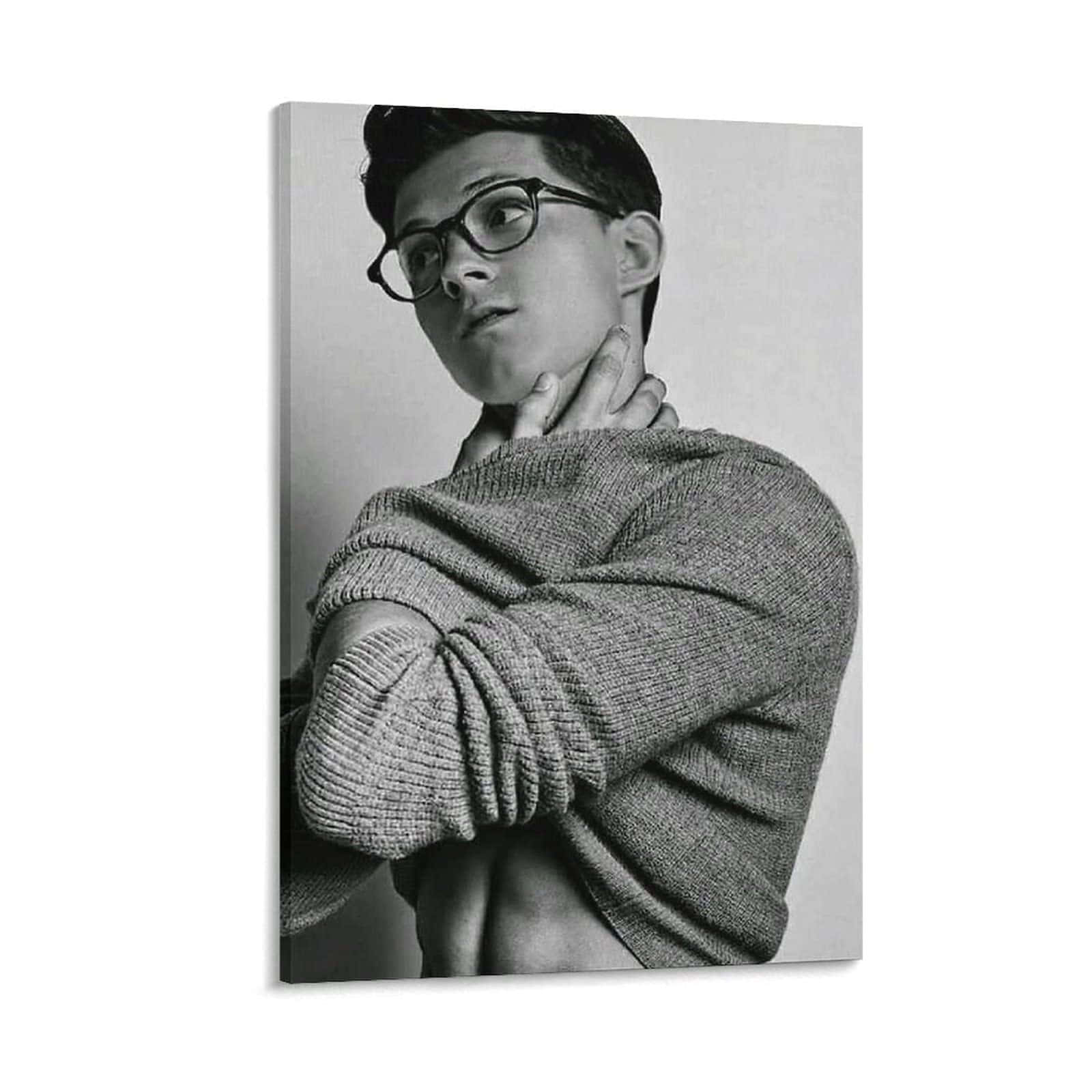 Tom Holland, glasses, textured sweater, HD Desktop Wallpaper