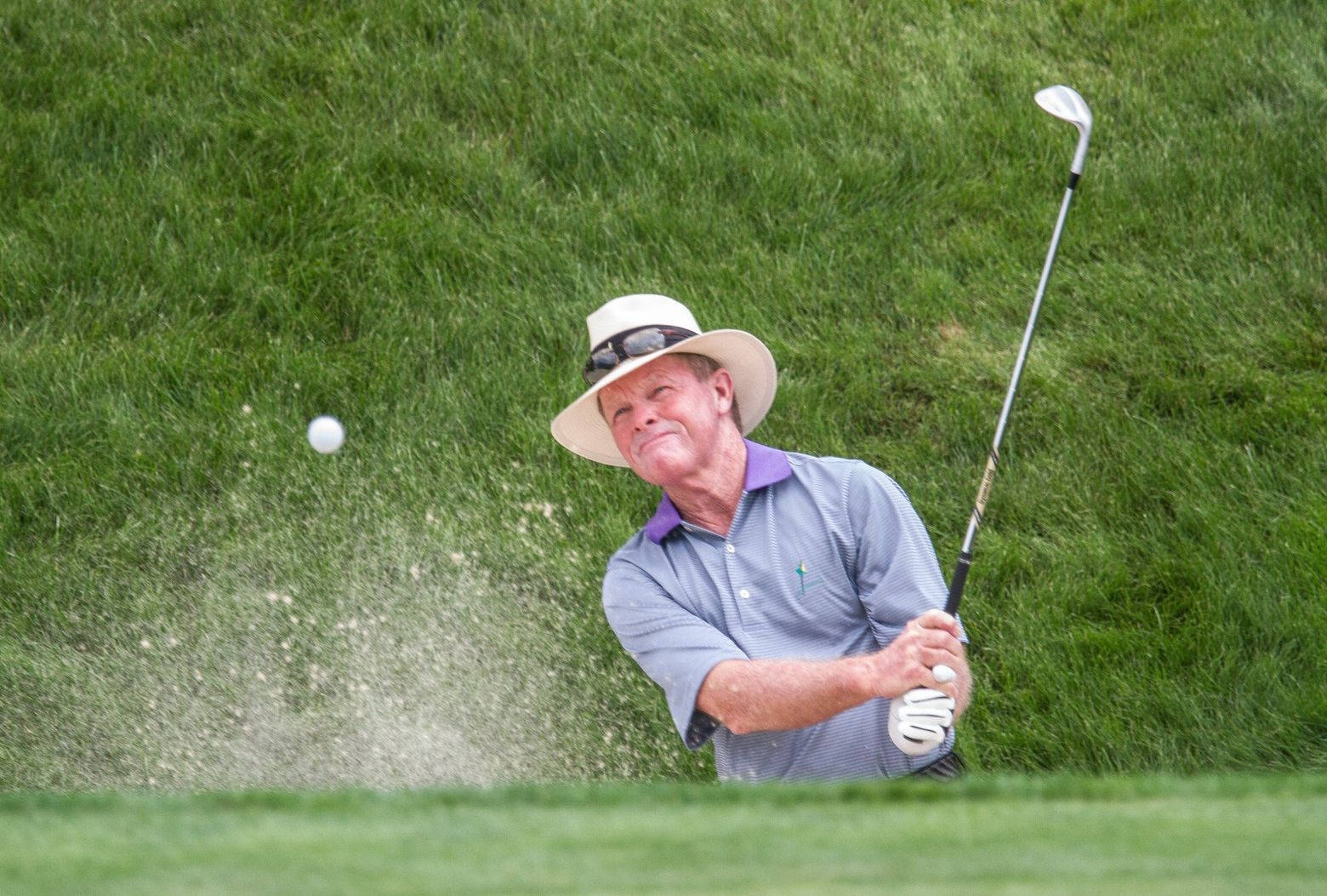 Tom Kite, straw hat, golf club, HD Desktop Wallpaper