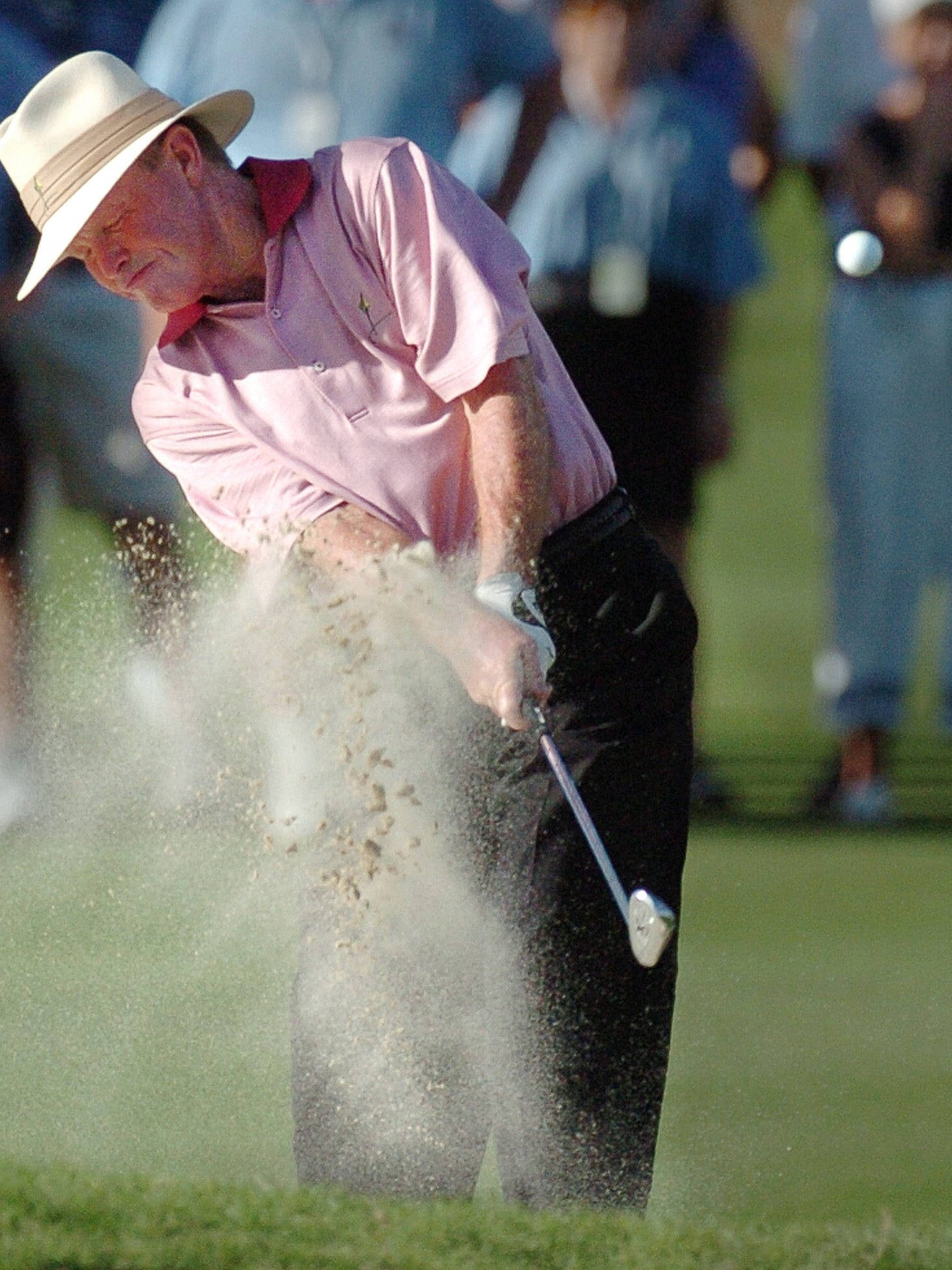 Tom Kite, pink shirt, white hat, Full HD Phone Wallpaper