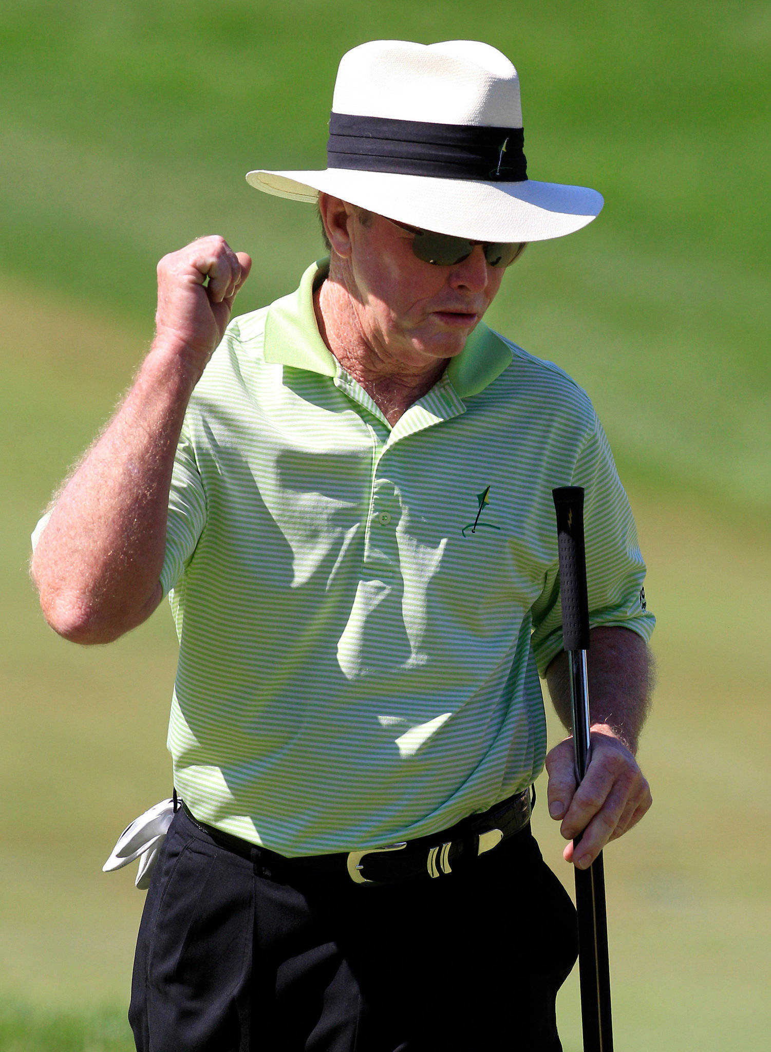 Tom Kite, white hat, green striped shirt, Full HD Phone Wallpaper