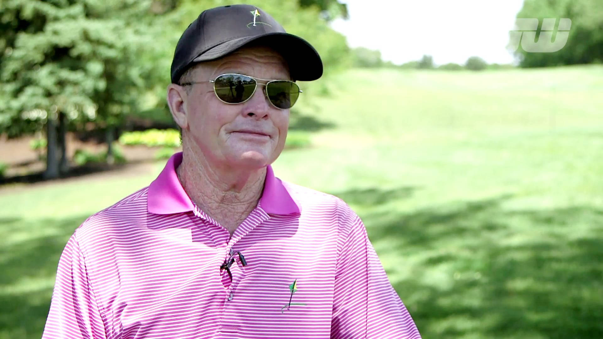 Tom Kite, pink stripe, pink striped polo, Full HD Desktop Wallpaper