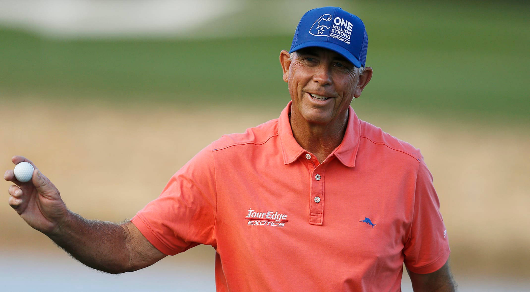 Tom Lehman, coral polo, blue cap, Full HD Desktop Wallpaper