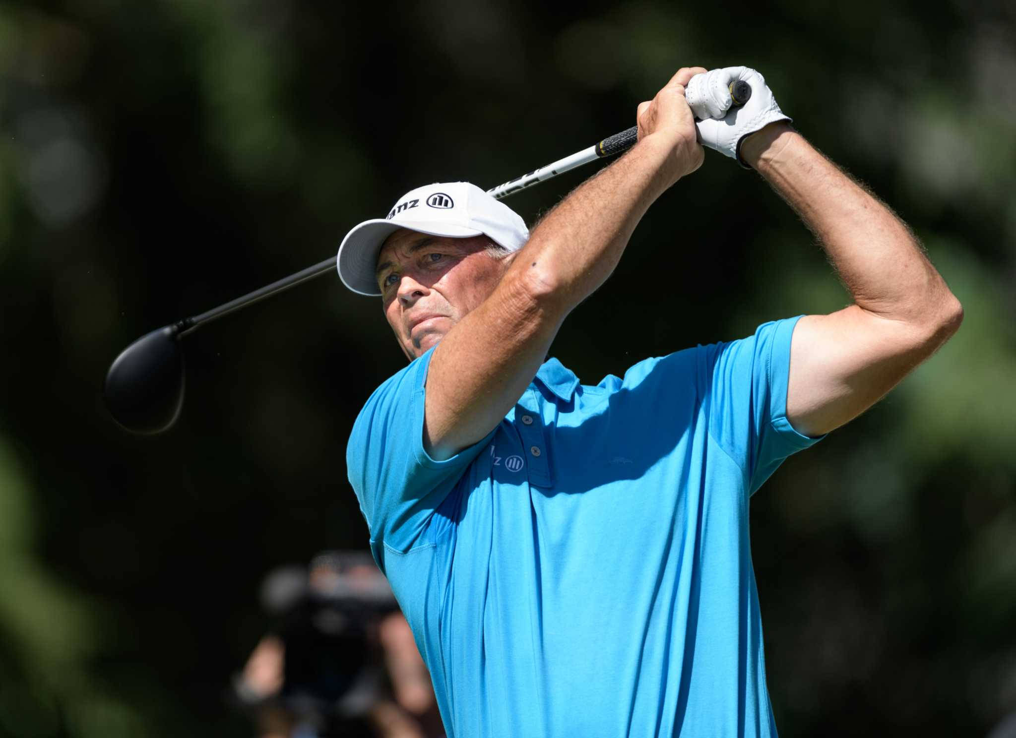 Tom Lehman, blue shirt, white cap, Full HD Desktop Wallpaper