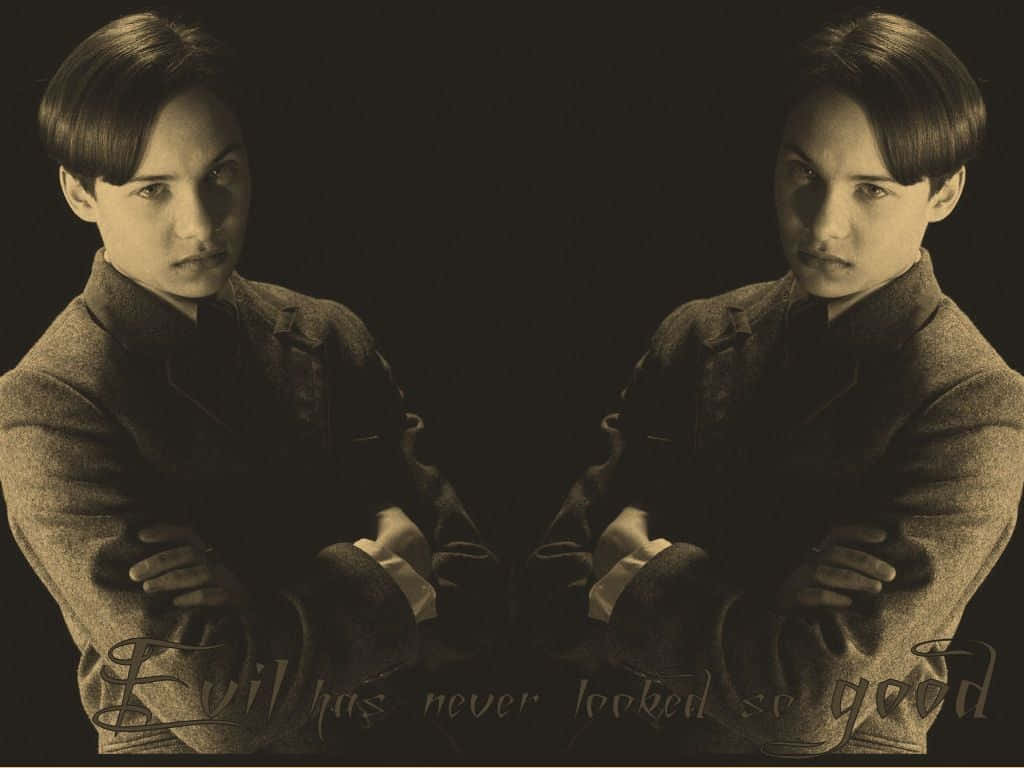 Tom Riddle, sepia-toned coats, black background, SD Desktop Wallpaper