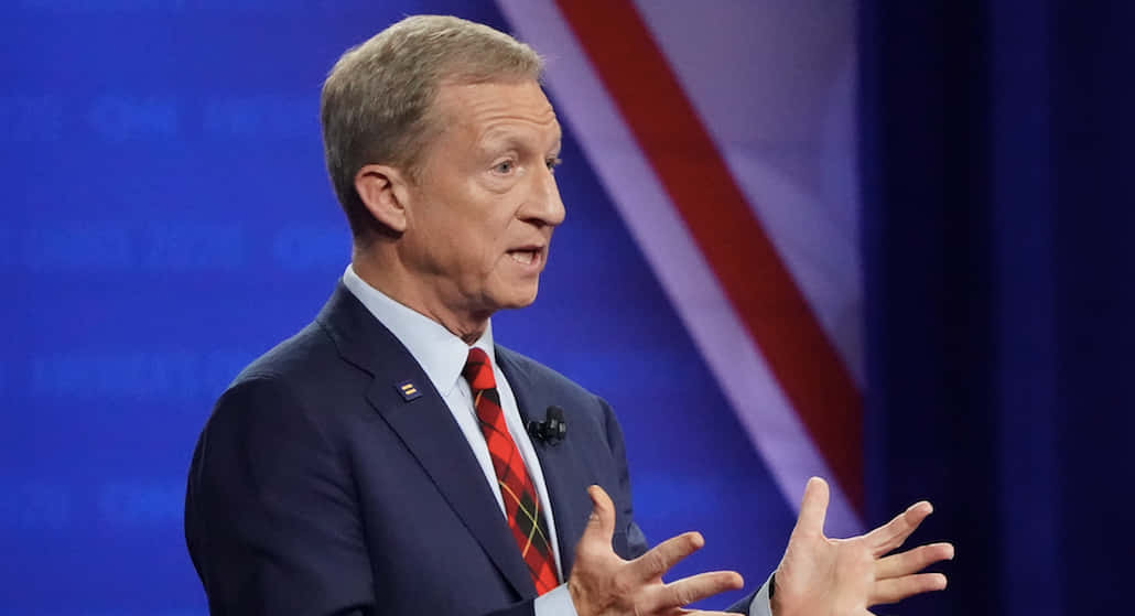 Tom Steyer, dark suit, red tie, SD Desktop Wallpaper