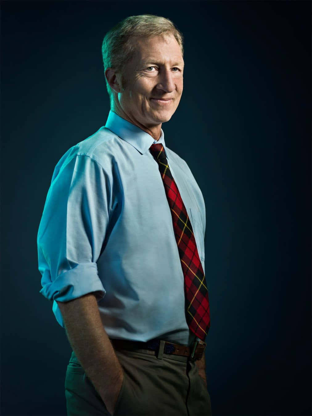 Tom Steyer, light blue shirt, red plaid tie, HD Phone Wallpaper