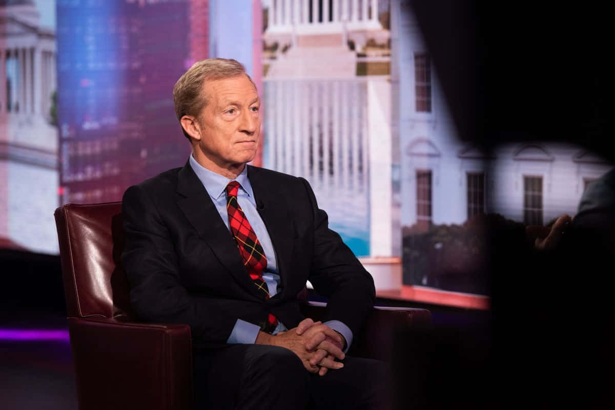 Tom Steyer, dark suit, red plaid tie, SD Desktop Wallpaper