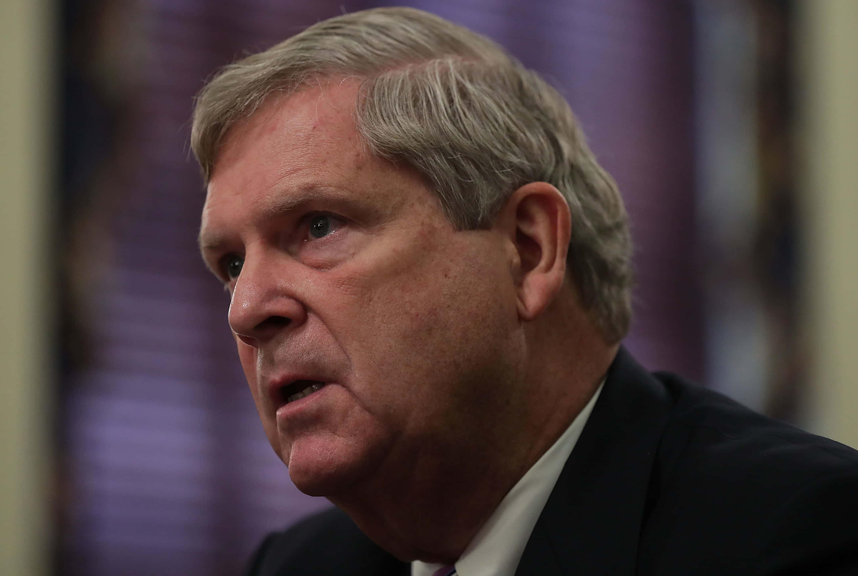 Tom Vilsack, gray hair, dark suit, 2K Desktop Wallpaper
