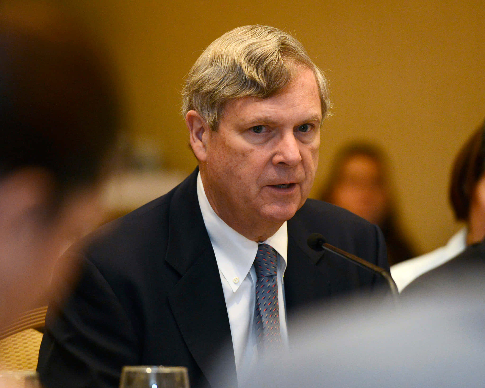 Tom Vilsack, dark suit, patterned tie, Full HD Desktop Wallpaper