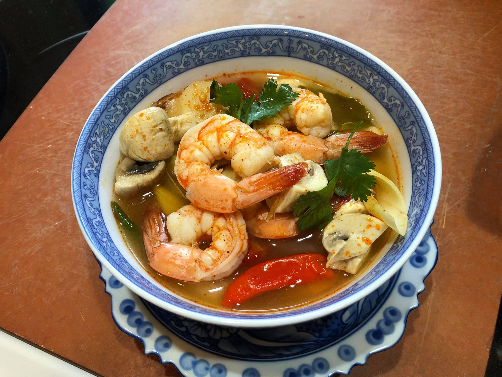 Tom Yum, shrimps, mushrooms, Full HD Desktop Wallpaper